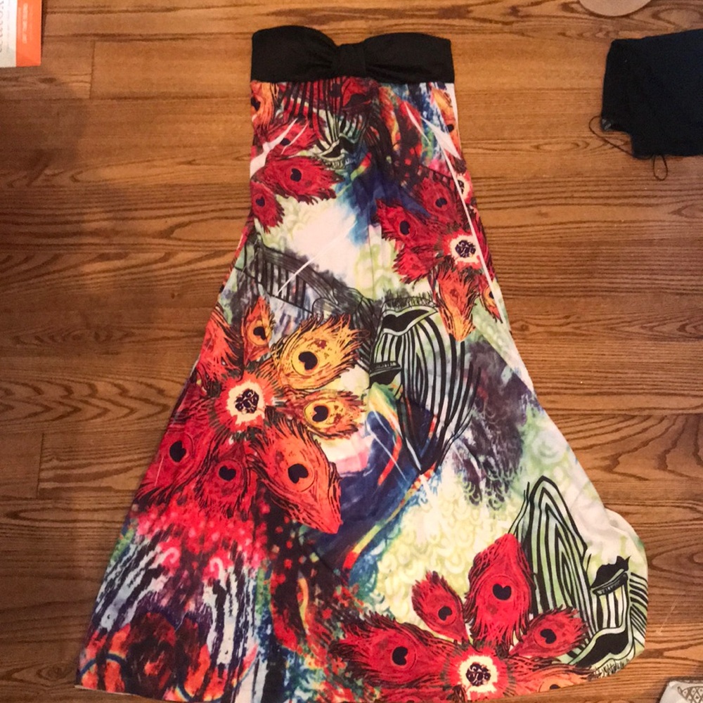 Multicolored Strapless Sundress